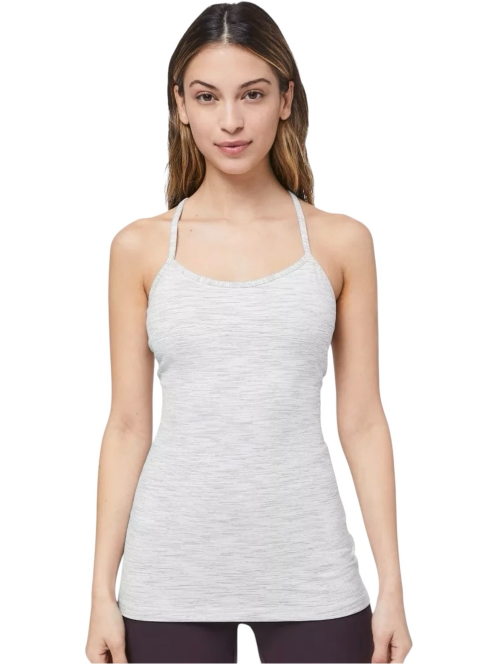 Lululemon Power Y Light Grey Tank Size 8